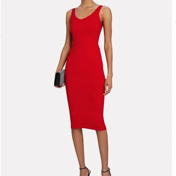 knee length dresses for ladies Silk Rib Half Sleeve Midi Dress